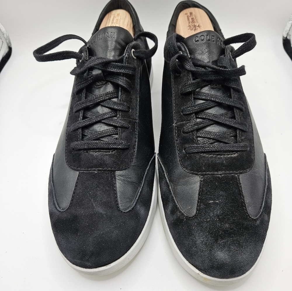 Cole Haan Grand.OS Women Size 10.5 B Black Leather Suede Low Top Casual Sneakers - Picture 5 of 10
